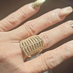 Lovisa Goldtone Multi-Diamante Cocktail Ring